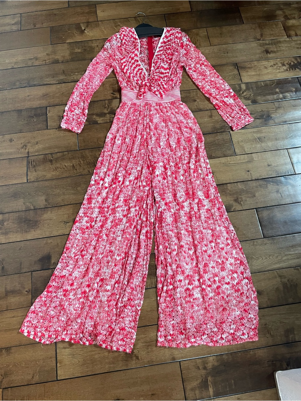 Missoni Pink and White Knit Wide-Leg Jumpsuit